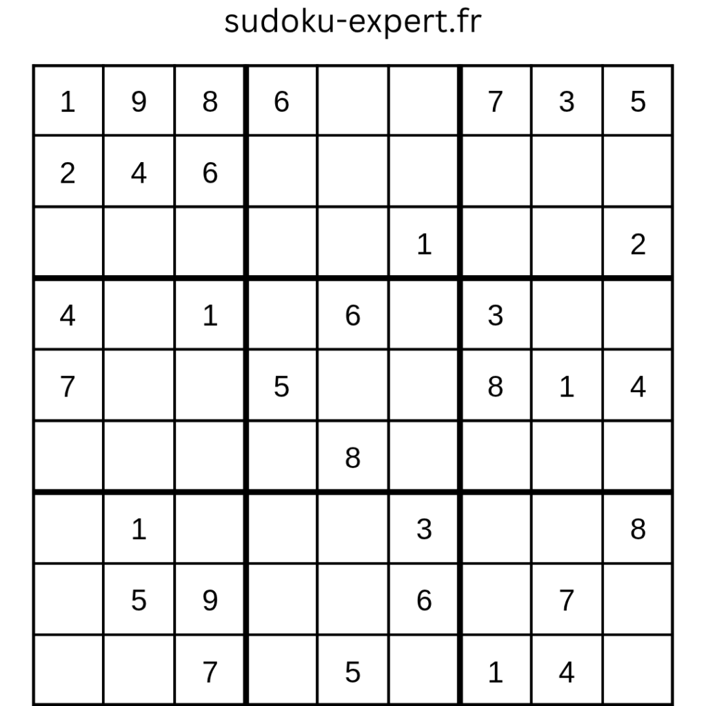 Grille de sudoku illustrant la technique du chaînage
